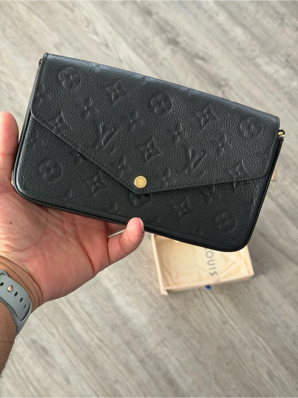 Louis Vuitton Pochette Felicie Black Empreinte Leather Bag